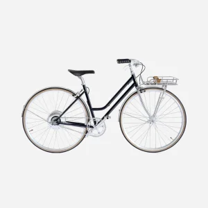 E-bike Jitensha Paris Black avec garde-boue et panier