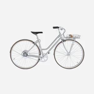 E-bike Jitensha Paris Chrome avec garde-boue et panier